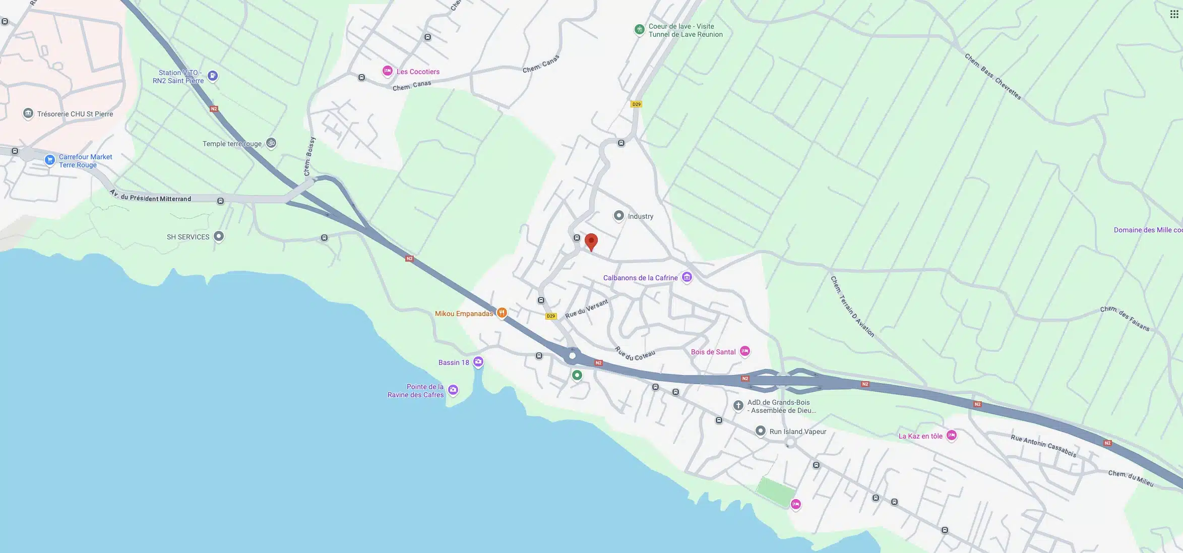 Carte Google Maps de la géolocalisation de JEscape à La Réunion